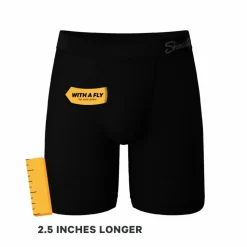 The Ash and Ember - Long Leg Black Ball Hammock® Pouch Underwear With Fly 3 Pack