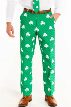 The Blarney Bagpiper - Diagonal Striped Clovers Suit Pants