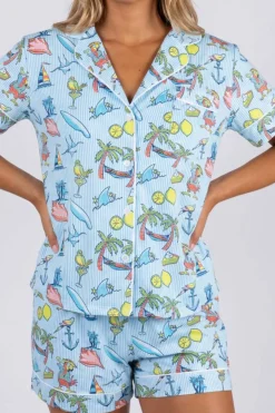The Boat Drinks - Shinesty x Margaritaville® Button Down Short Pajama Set