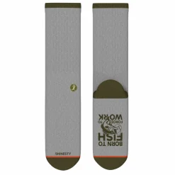 The Born To Fish - Fishing Motto Heel Hammock™ Crew Socks