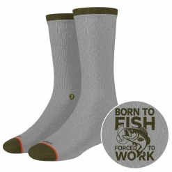 The Born To Fish - Fishing Motto Heel Hammock™ Crew Socks