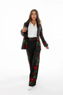 The Centerpiece - Poinsettia Women's Christmas Blazer