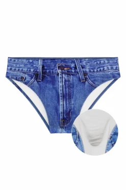 The Daytona Dong Sarong - Denim Print Ball Hammock® Pouch Swim Briefs