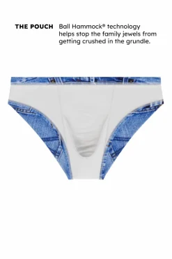The Daytona Dong Sarong - Denim Print Ball Hammock® Pouch Swim Briefs