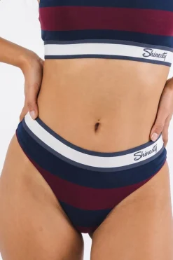 The Pitch - Rugby Stripe Thong Underwear with Waistband