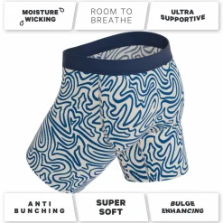 The Rio Grande - Abstract Navy Line Ball Hammock® Boxer - Long Leg