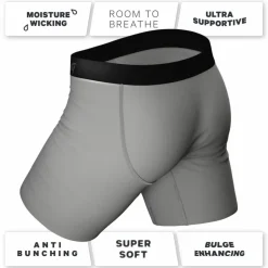 The 50 Shades - Long Leg Grey Ball Hammock® Pouch Underwear With Fly 5 Pack