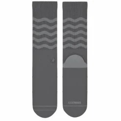 The Sleek - Gray Waves Heel Hammock™ Crew Socks