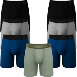 The 7 Solids - Long Leg Ball Hammock® Pouch Underwear With Fly 7 Pack