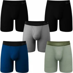 The 5 Solids - Long Leg Ball Hammock® Pouch Underwear With Fly 5 Pack