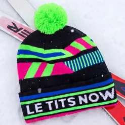 The Steep & Deep - Black and Neon Ski Beanie