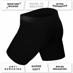 The Threat Level Midnight - Long Leg Black Ball Hammock® Pouch Underwear With Fly 7 Pack
