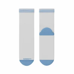 The Tickler - Powder Blue Stripe Heel Hammock™ Quarter Crew Socks