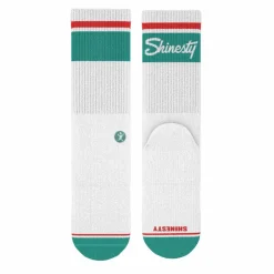 The Turks and Caicos - White and Teal Heel Hammock™ Crew Socks