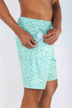 The Water Park - Neon Abstract Line Ball Hammock® Pouch 8" Swim Trunks